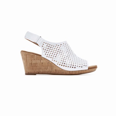 Rockport Briah Perf Sling Wedges Damen Weiß KVA-289347